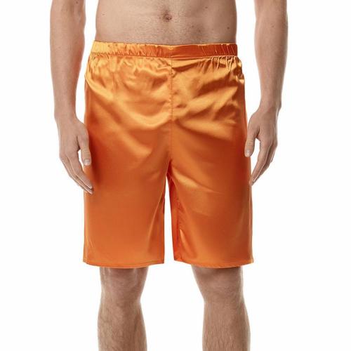 Sexy plus size slight stretch orange satin shorts sleepwear