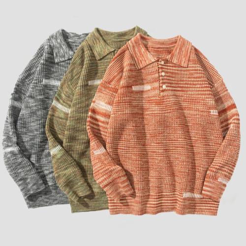 Casual plus size slight stretch knitted orange all-match sweater size run small