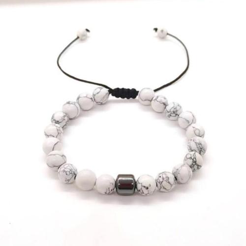 One pc stylish new adjustable white turquoise beaded bracelet(width:8mm)