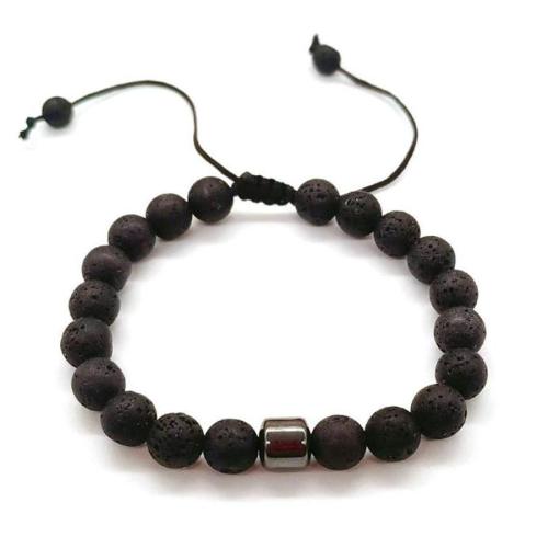 One pc stylish new adjustable volcanic stone beaded bracelet(width:8mm)