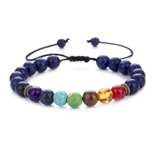 One pc stylish new multicolor stone lapis lazuli beaded bracelet(width:8mm)
