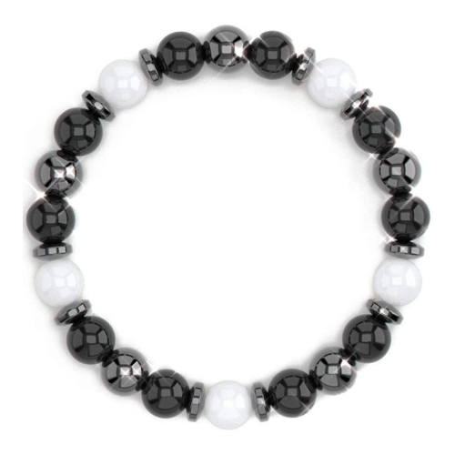 One pc new stylish obsidian white turquoise hematite beaded bracelet(width:8mm)