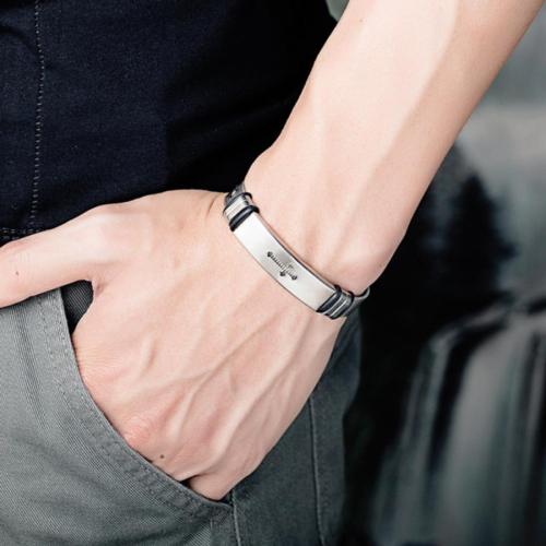 One pc stylish new cross pattern titanium steel adjustable bracelet(length:21cm)