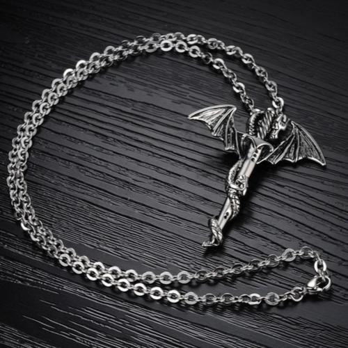 One pc stylish new dragon cross pendant necklace(length:50cm)