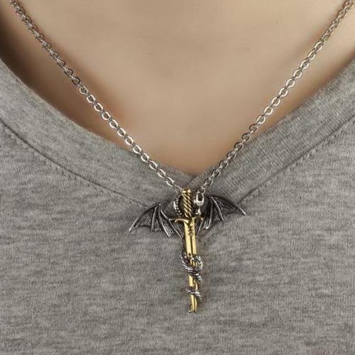 One pc stylish new dragon cross pendant necklace#2(length:50cm)