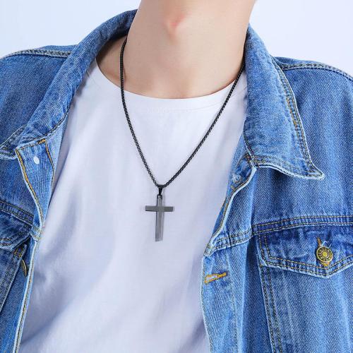 One pc stylish new solid color cross pendant necklace(length:55cm)