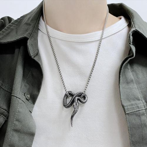 One pc stylish new snake pendant stainless steel necklace(length:55cm)