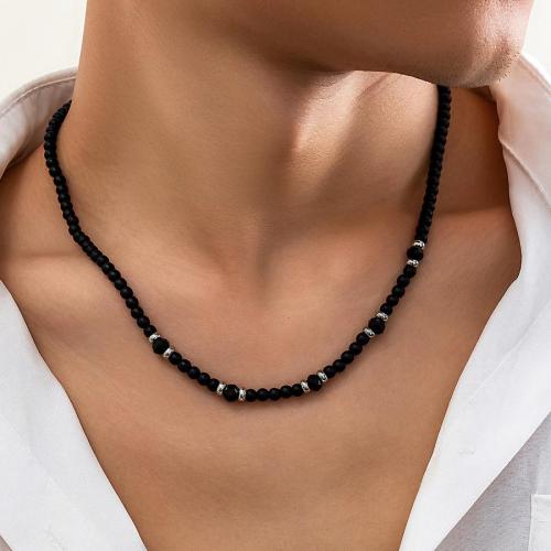 One pc simple frosted beads necklace(length:45+7cm)