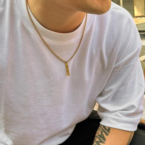 One pc simple pendant alloy stylish necklace(length:50cm)