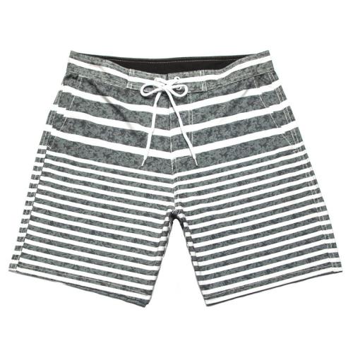 Stylish plus size slight stretch surf quick-drying striped print board shorts