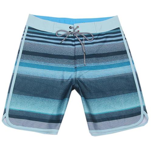Plus size slight stretch striped print quick dry surf rafting board shorts#1