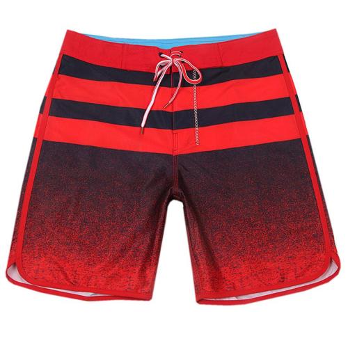Plus size slight stretch striped print quick dry surf rafting board shorts#2
