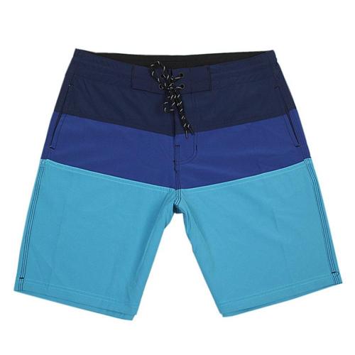 Plus size slight stretch contrast color drawstring surf rafting board shorts