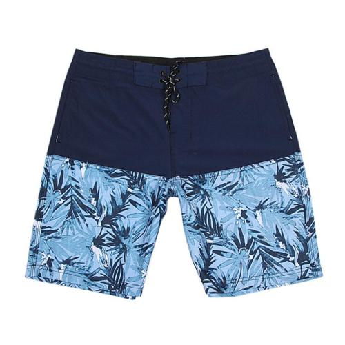 Plus size slight stretch palm leaves print quick dry surf rafting board shorts