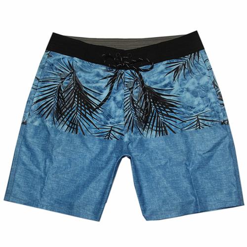 Plus size slight stretch palm leaves quick dry surf rafting board shorts