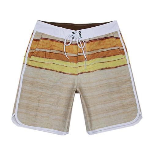 Plus size slight stretch 3 colors stripe quick dry surf rafting board shorts