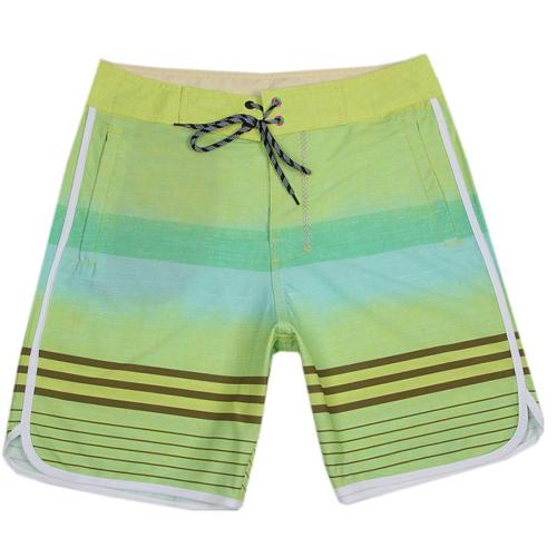 Plus size slight stretch contrast color stripe quick dry surf board shorts