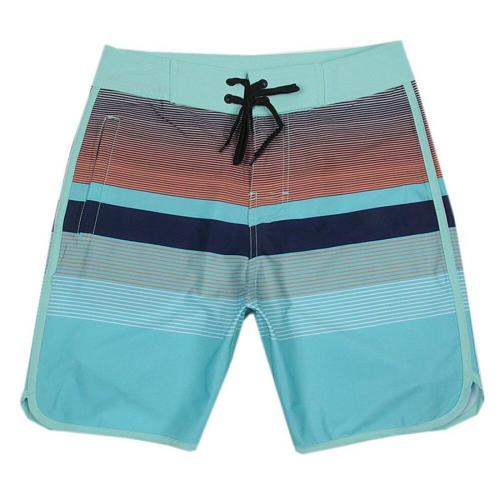 Plus size slight stretch contrast color quick dry surf rafting board shorts