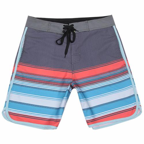Plus size slight stretch stripe pattern quick dry surf rafting board shorts