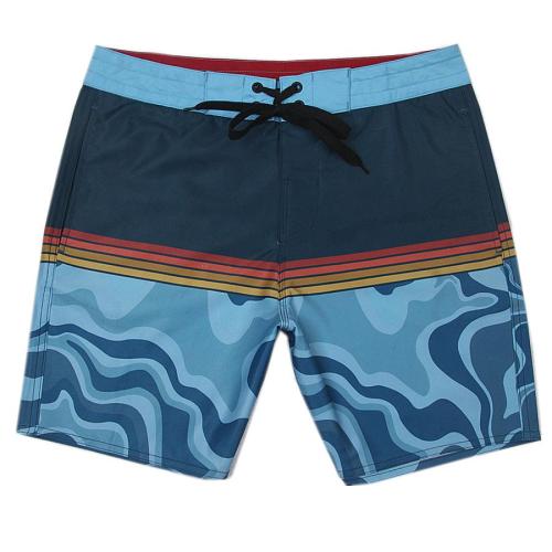 Plus size slight stretch weave pattern quick dry surf rafting board shorts