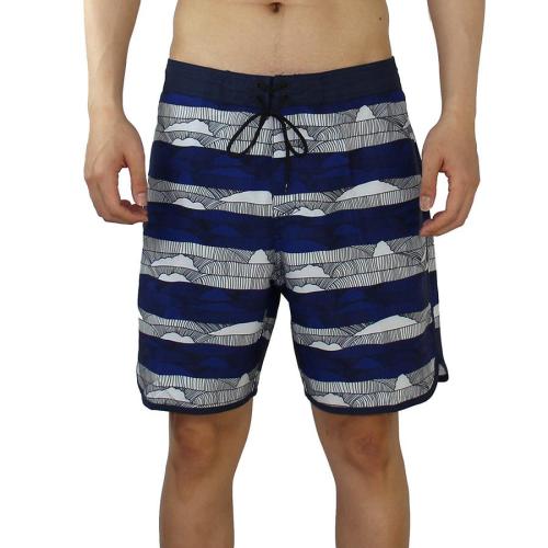 Plus size slight stretch stripe print quick dry surf rafting board shorts