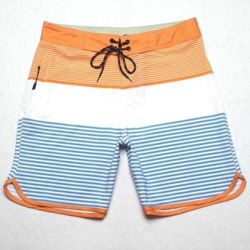 Casual slight stretch orange stripe quick dry surfing shorts(size run small)