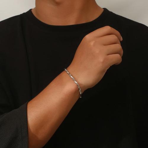 One pc fashion cool style titanium steel twist stick bracelet (length: 21cm+3cm)