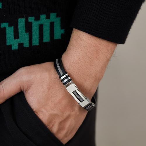 One pc stylish versatile simple men's silicone bracelet