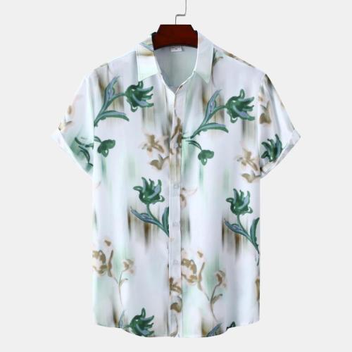 Casual plus size non-stretch all-match batch printing short sleeves shirt