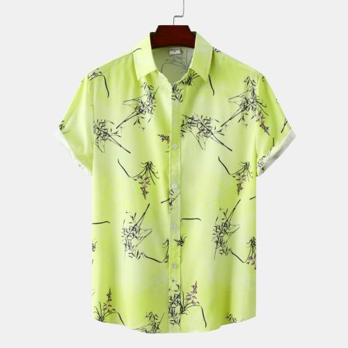 Casual plus size non-stretch batch printing short-sleeved all-match new shirt
