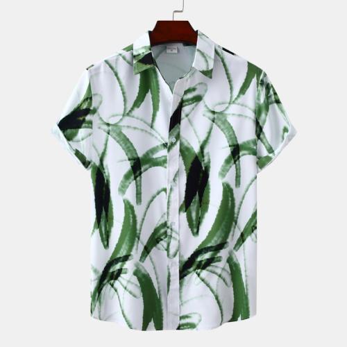 Casual plus size non-stretch tie dye batch printing single breasted new shirt