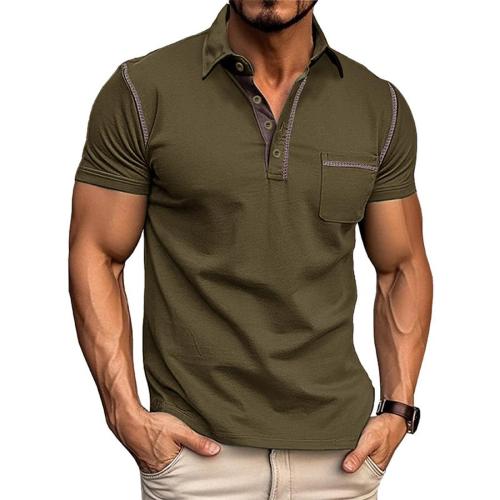 Casual plus size slight stretch 8-colors simple short-sleeved polo shirt