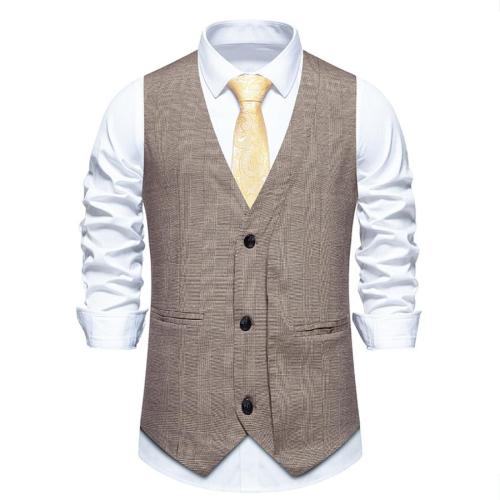 Elegant plus size non-stretch slim patchwork suit vest(only vest)
