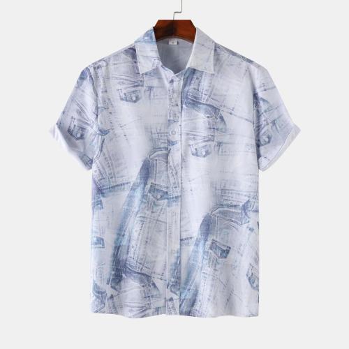 Casual plus size non-stretch batch printing loose new short sleeve shirt