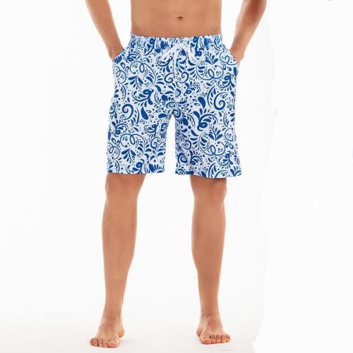 Family couple style men plus size graphic print pocket with lining beach shorts