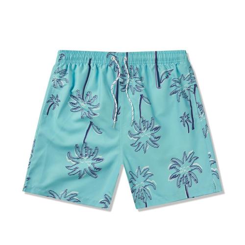 Beach style plus size non-stretch coconut print lined shorts