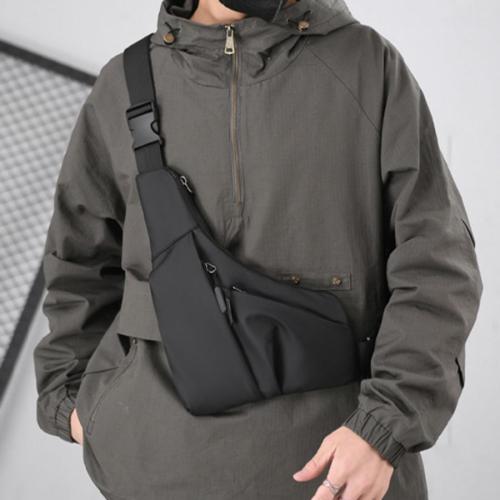 Stylish new solid color waterproof one shoulder chest bag