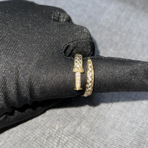 One pc stylish creative sword rhinestone hip hop all-match copper ring