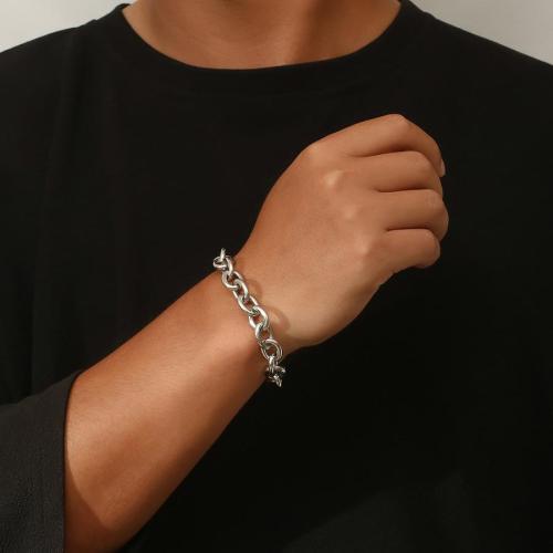 One pc stylish new splicing design titanium steel bracelet (length:19+5cm)