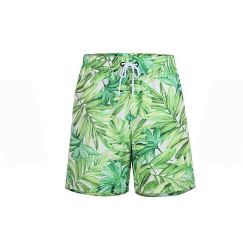 Family couple style men plus size leaf print casual with lined beach shorts