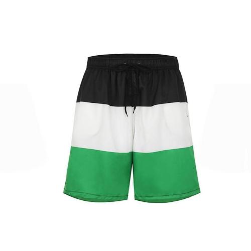 Family couple style men plus size stripe color-block with lined beach shorts