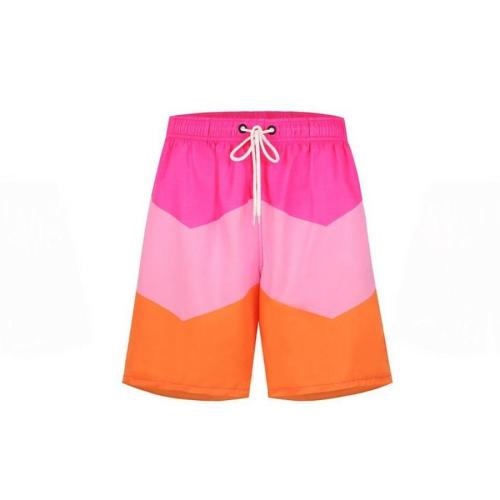 Family couple style men plus size color-block stripe with lined beach shorts