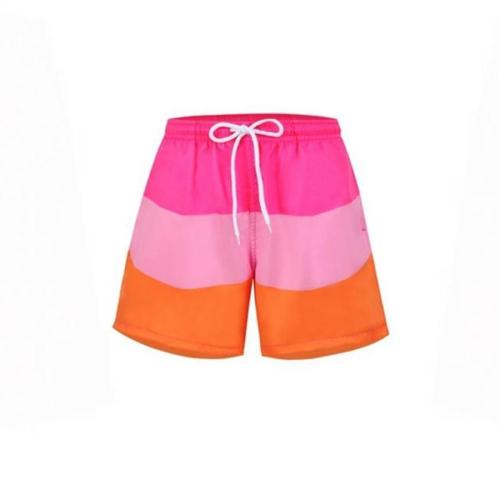 Family couple style boy color-block stripe casual with lined beach shorts