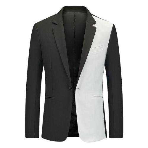 Elegant plus size new non-stretch contrast color blazer