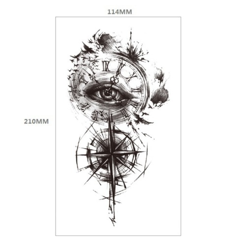 Two pc the clock eye tattoo stickers 114*210mm