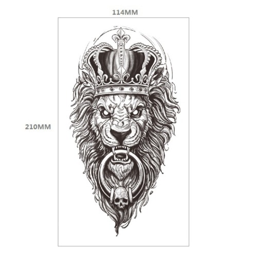 Two pc crown lion tattoo stickers 114*210mm