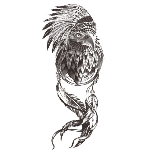 Two pc eagle feather tattoo stickers 114*210mm