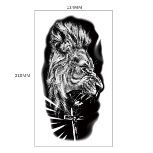 Two pc cross lion tattoo stickers 114*210mm