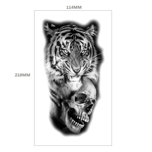 Two pc tiger skull tattoo stickers 114*210mm