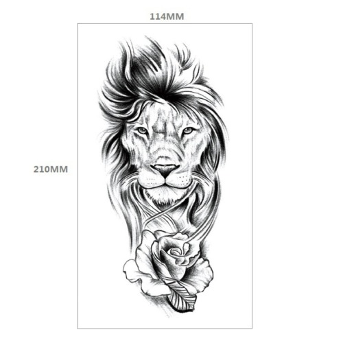 Two pc lion flower tattoo stickers 114*210mm